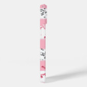 Coques Case-Mate iPhone Monogramme Nom rose blanc gris Parties scintillant (Verso / Droite)