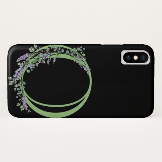 Coques Case-Mate iPhone Monogramme O Lavande Eucalyptus (Dos (Horizontal))