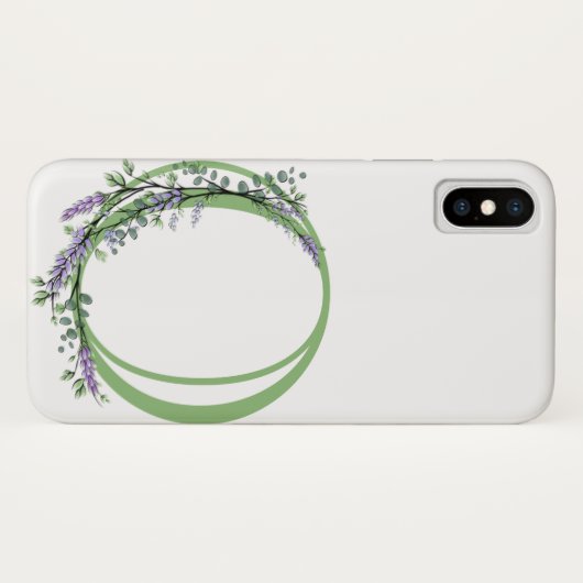 Coques Case-Mate iPhone Monogramme O Lavande Eucalyptus (Dos (Horizontal))