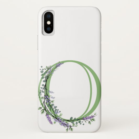 Coques Case-Mate iPhone Monogramme O Lavande Eucalyptus (Dos)
