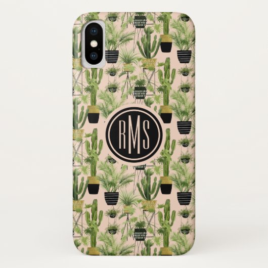Coques Case-Mate iPhone Monogramme | Oasis intérieure | Motif de ligne Pla (Dos)