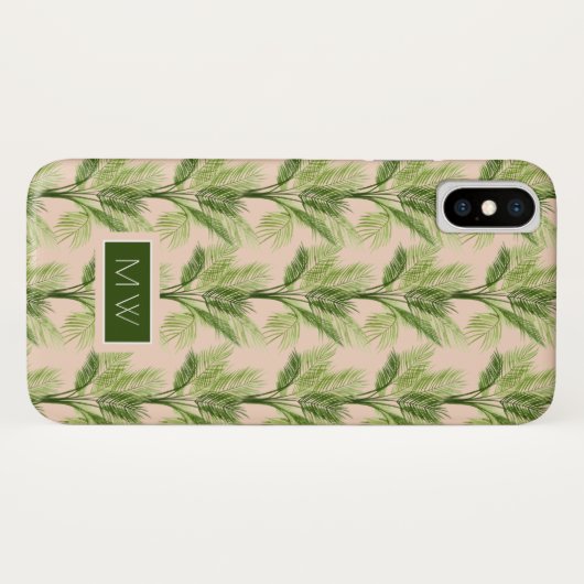 Coques Case-Mate iPhone Monogramme | Oasis intérieure | Motif Palm Tree (Dos (Horizontal))