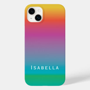 Coques Pour iPhone Monogramme ombre gris arc-en-ciel mou coloré