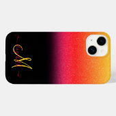 Coques Case-Mate iPhone Monogramme Ombré Pailleté Moderne Noir (Verso (horizontal))