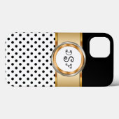 Coques Case-Mate iPhone Monogramme or classique (Verso (horizontal))