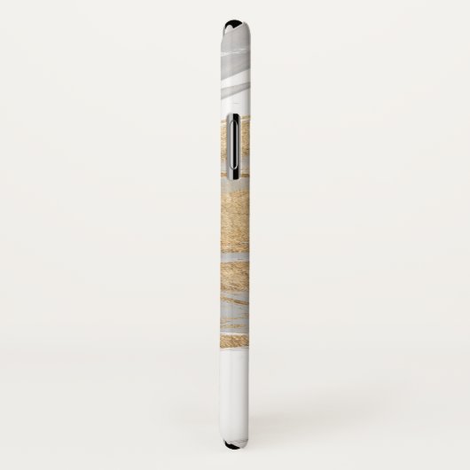 Coques Case-Mate iPhone Monogramme | Or et gris (Dos/Droite)