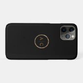 Coques Case-Mate iPhone Monogramme Or Minimal sur NOIR (Dos (Horizontal))