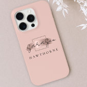 Coques Case-Mate iPhone Monogramme or Rose de luxe Élégant pinceau