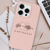 Coques Case-Mate iPhone Monogramme or Rose de luxe Élégant pinceau