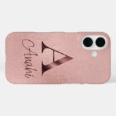 Coques Case-Mate iPhone Monogramme Or Rose Luxe (Verso (horizontal))
