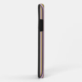 Coques Case-Mate iPhone Monogramme or, violet, violet et roses (Dos/Droite)