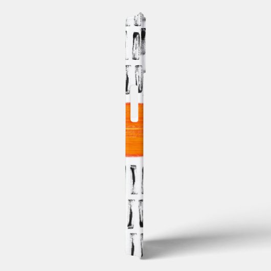 Coques Case-Mate iPhone monogramme orange blanc et gris art motif (Verso / Droite)