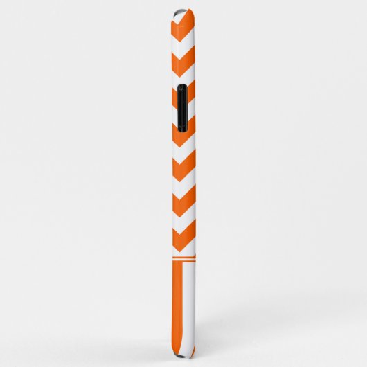 Coques Case-Mate iPhone Monogramme orange de zigzag (Dos/Droite)