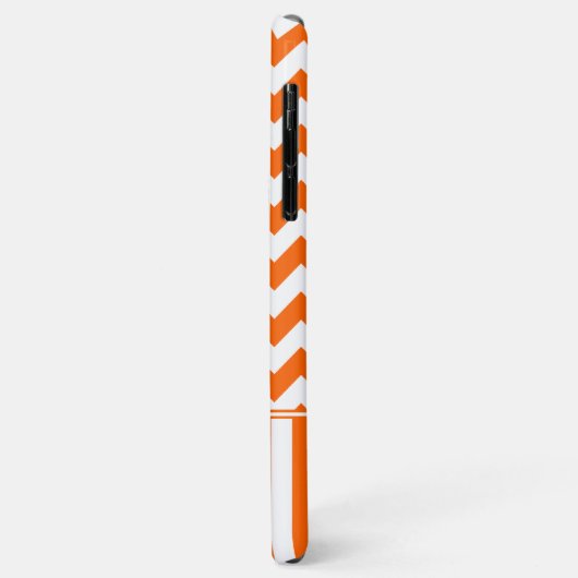 Coques Case-Mate iPhone Monogramme orange de zigzag (Dos/Gauche)
