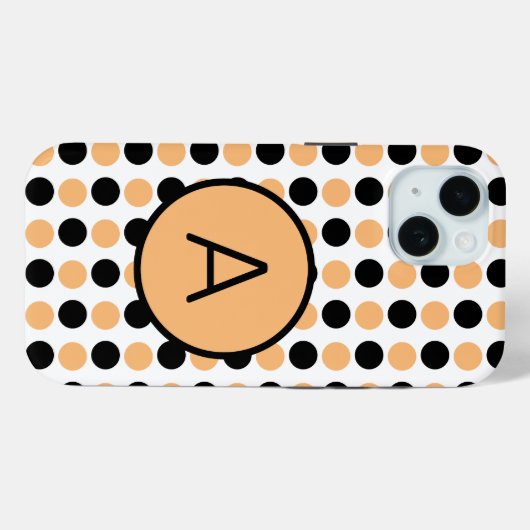 Coques Case-Mate iPhone Monogramme orange et noir (Verso (horizontal))