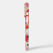 Coques Case-Mate iPhone Monogramme orange rose floral (Verso / Gauche)