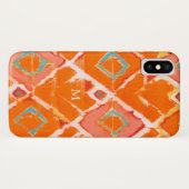 Coques Case-Mate iPhone Monogramme | Orange Tribal II (Dos (Horizontal))