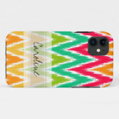 Coques Case-Mate iPhone Monogramme Orange Turquoise Ikat Chevron Zig Zag M (Dos (Horizontal))