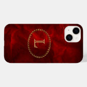 Coques Case-Mate iPhone Monogramme oval rouge Elegant (Verso (horizontal))