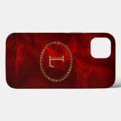 Coques Case-Mate iPhone Monogramme oval rouge Elegant (Verso (horizontal))