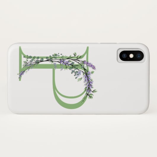 Coques Case-Mate iPhone Monogramme P Lavande Eucalyptus (Dos (Horizontal))