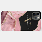 Coques Case-Mate iPhone Monogramme Pailleté Agate Or Rose (Dos (Horizontal))