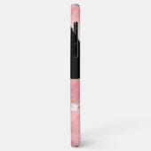 Coques Case-Mate iPhone Monogramme Pailleté Agate Or Rose (Dos/Gauche)