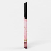 Coques Case-Mate iPhone Monogramme Pailleté Agate Or Rose (Dos/Droite)
