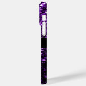 Coques Case-Mate iPhone Monogramme pailleté brillant faux violet foncé (Verso / Gauche)