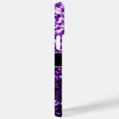 Coques Case-Mate iPhone Monogramme pailleté brillant faux violet foncé (Verso / Droite)