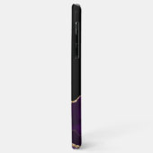 Coques Case-Mate iPhone Monogramme Pailleté Or Agate Violette (Dos/Gauche)