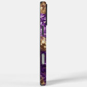 Coques Case-Mate iPhone Monogramme Pailleté Or Violet Pailleté (Verso / Droite)