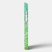 Coques Case-Mate iPhone Monogramme Pailleté Vert (Verso / Gauche)