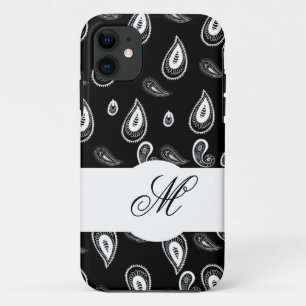 Etui iPhone Case-Mate Monogramme Paisley Vintage noir blanc