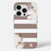 Coques Case-Mate iPhone Monogramme Pampas Gris Boho (Verso)