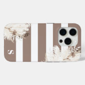 Coques Case-Mate iPhone Monogramme Pampas Gris Boho (Verso (horizontal))