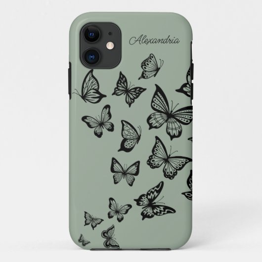 Coques Case-Mate iPhone Monogramme papillon (Dos)