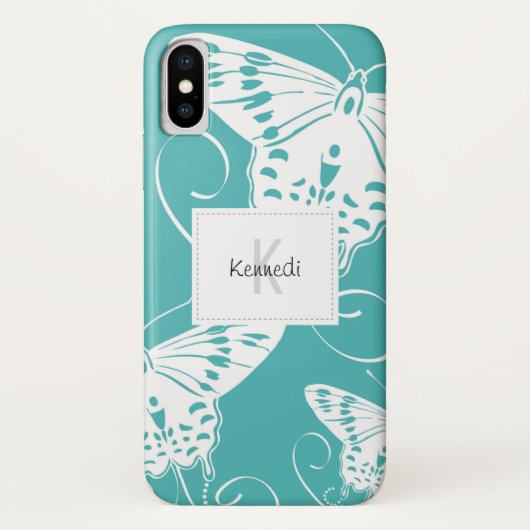 Coques Case-Mate iPhone Monogramme Papillons (Dos)