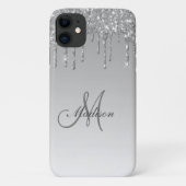 Coques Case-Mate iPhone Monogramme Parties scintillant Argent Étincelles G (Dos)