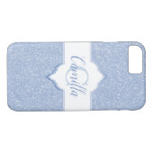 Coques Case-Mate iPhone Monogramme Parties scintillant bleu ciel (Dos (Horizontal))