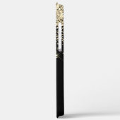 Coques Case-Mate iPhone Monogramme Parties scintillant de luxe noir or (Verso / Gauche)