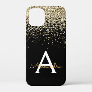 Case-Mate iPhone Case Monogramme Parties scintillant de luxe noir or