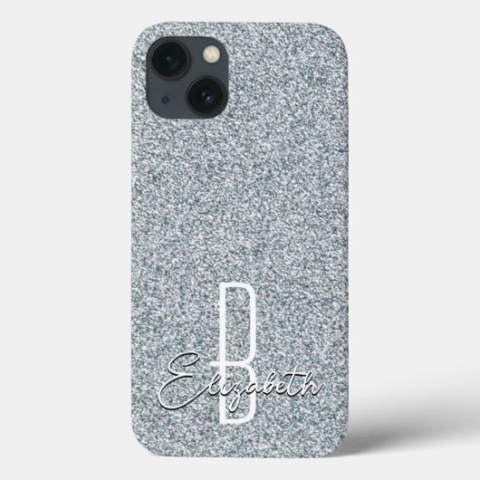 Coques Case-Mate iPhone Monogramme Parties scintillant en argent (Verso)