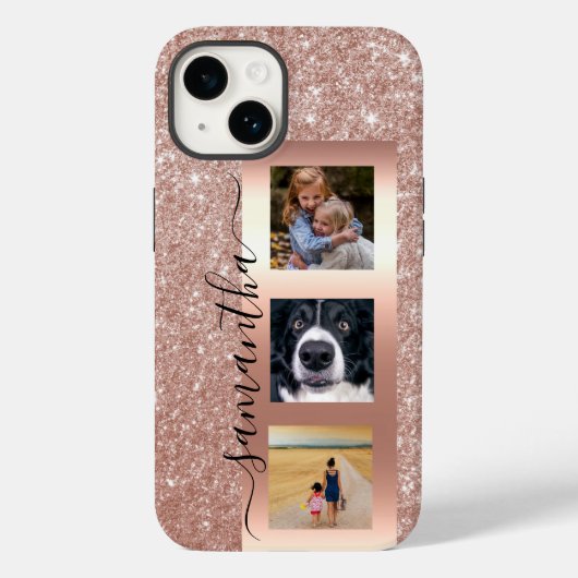 Coques Case-Mate iPhone Monogramme Parties scintillant photo Rose Gold man (Verso)