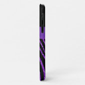 Coques Case-Mate iPhone Monogramme Parties scintillant violet Zebra iPhone (Dos/Gauche)