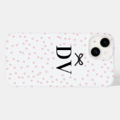 Coques Case-Mate iPhone Monogramme Passez Joli Rose Polka Dot Bow (Verso (horizontal))