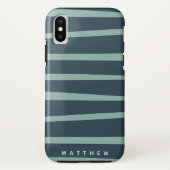 Coques Case-Mate iPhone monogramme pastel à ondes modernes (Dos)