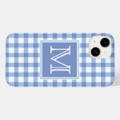 Coques Case-Mate iPhone Monogramme | Pastel Blue En vichy Plaid Checker (Verso (horizontal))