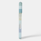 Coques Case-Mate iPhone Monogramme Pastel Plaid Bleu Turquoise Vert Jaune  (Verso / Droite)
