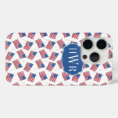 Coques Case-Mate iPhone Monogramme Patriotique Rouge Blanc Et Bleu (Verso (horizontal))